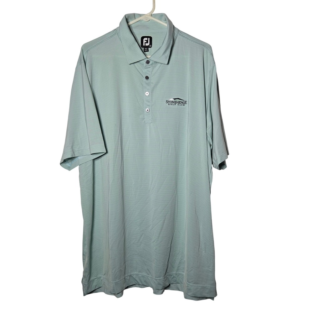 FootJoy Mens Striped Short Sleeve Polo Shirt 2XL Golf Active‎ Preppy Stretch